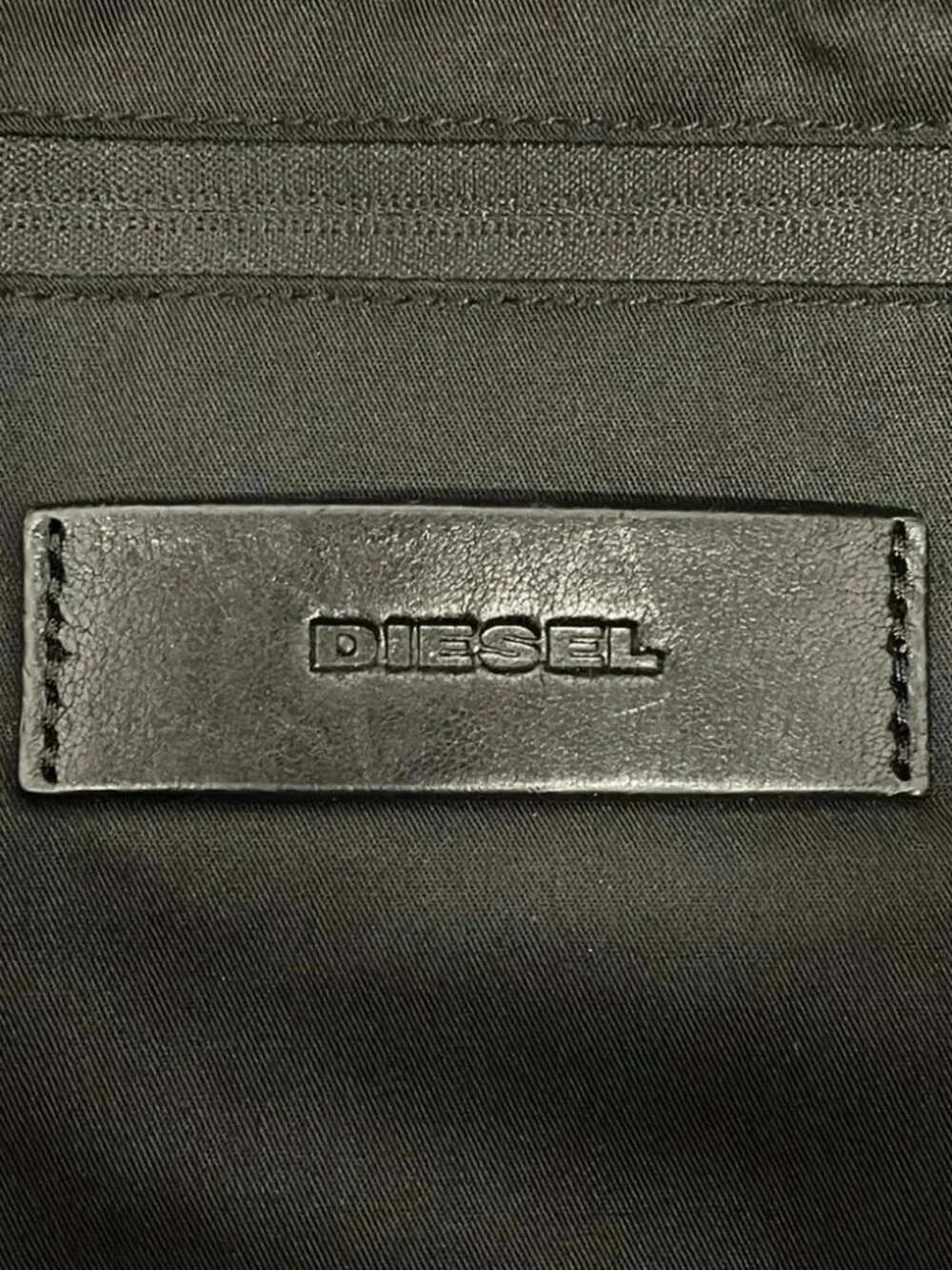 DIESEL Black Khaki Leather Bum Bag
